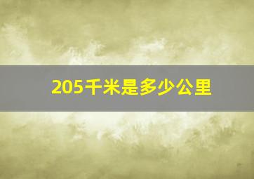 205千米是多少公里