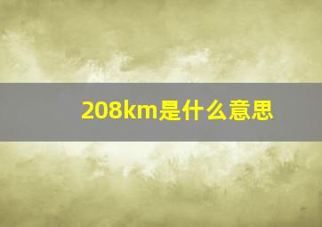 208km是什么意思