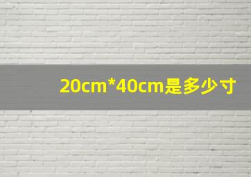 20cm*40cm是多少寸