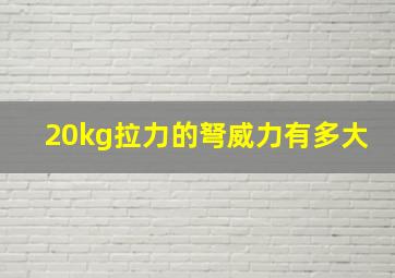 20kg拉力的弩威力有多大