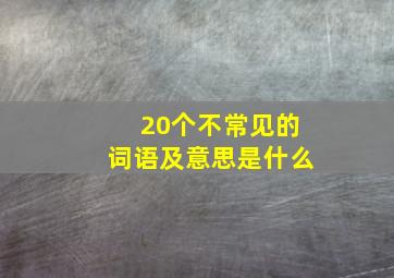 20个不常见的词语及意思是什么