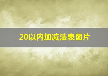 20以内加减法表图片