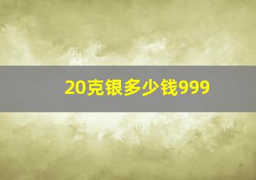 20克银多少钱999