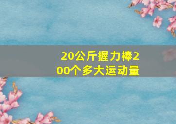 20公斤握力棒200个多大运动量