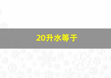 20升水等于