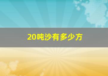 20吨沙有多少方