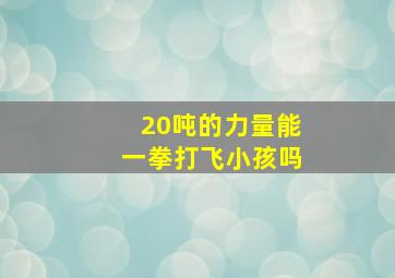 20吨的力量能一拳打飞小孩吗