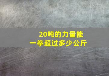 20吨的力量能一拳超过多少公斤