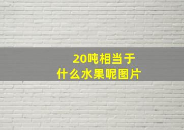 20吨相当于什么水果呢图片