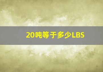 20吨等于多少LBS