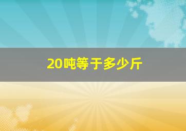 20吨等于多少斤