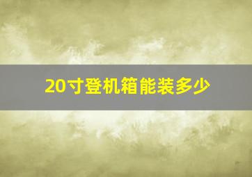 20寸登机箱能装多少