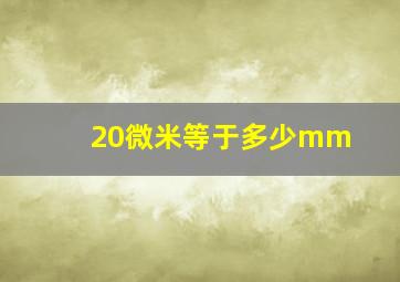 20微米等于多少mm