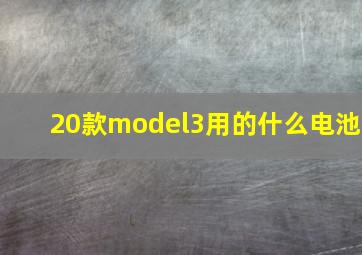 20款model3用的什么电池