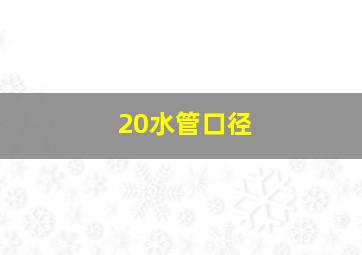 20水管口径