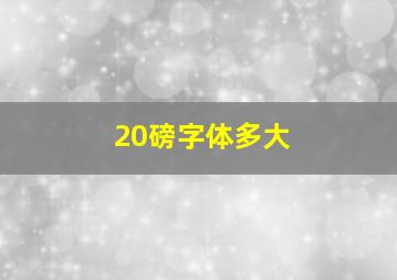 20磅字体多大