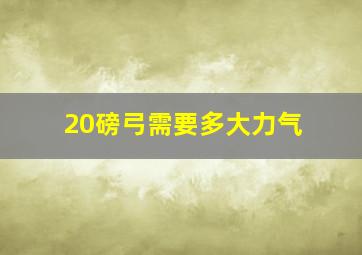 20磅弓需要多大力气