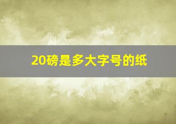 20磅是多大字号的纸