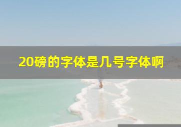 20磅的字体是几号字体啊