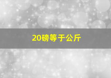 20磅等于公斤