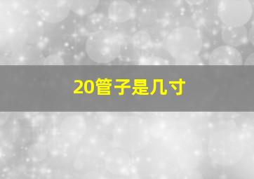 20管子是几寸