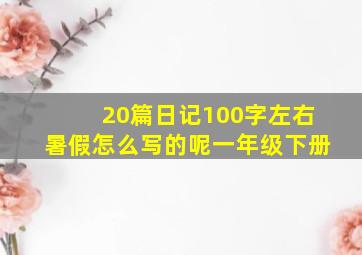 20篇日记100字左右暑假怎么写的呢一年级下册