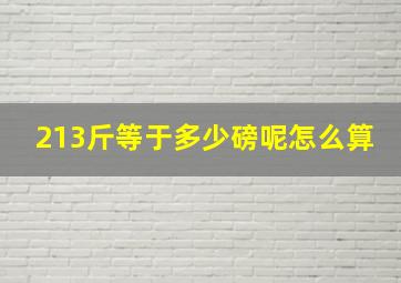 213斤等于多少磅呢怎么算