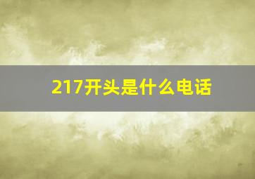 217开头是什么电话