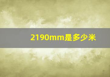 2190mm是多少米