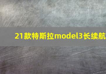 21款特斯拉model3长续航