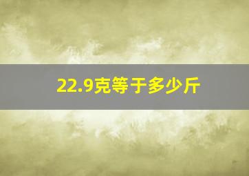 22.9克等于多少斤