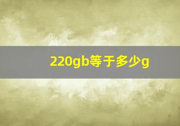 220gb等于多少g