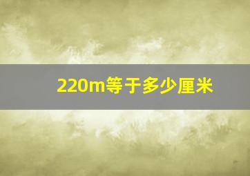 220m等于多少厘米