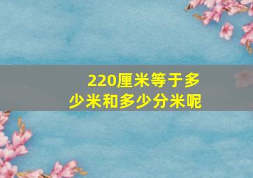 220厘米等于多少米和多少分米呢