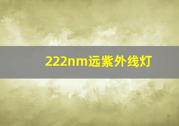 222nm远紫外线灯