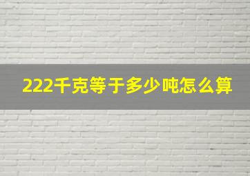 222千克等于多少吨怎么算