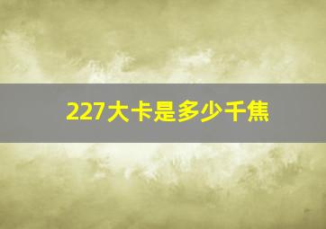 227大卡是多少千焦