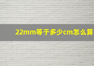 22mm等于多少cm怎么算