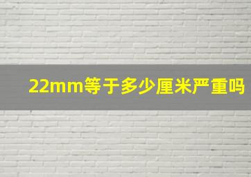 22mm等于多少厘米严重吗