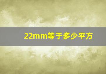 22mm等于多少平方