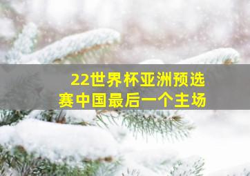 22世界杯亚洲预选赛中国最后一个主场