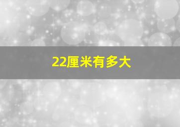 22厘米有多大