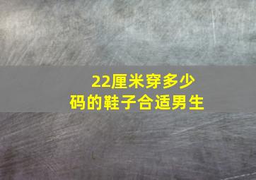 22厘米穿多少码的鞋子合适男生