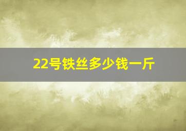 22号铁丝多少钱一斤