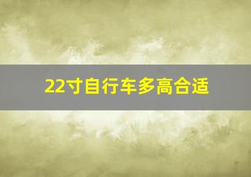 22寸自行车多高合适