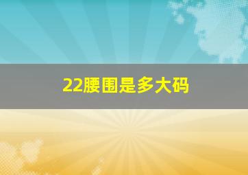 22腰围是多大码