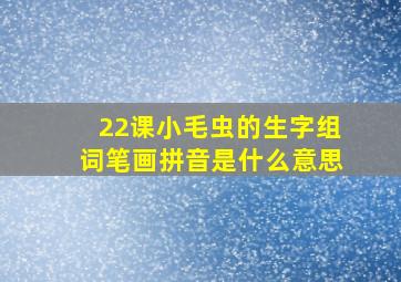 22课小毛虫的生字组词笔画拼音是什么意思