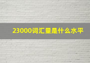 23000词汇量是什么水平