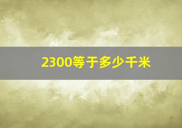 2300等于多少千米