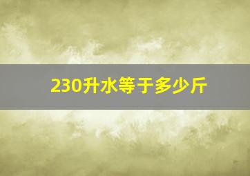 230升水等于多少斤